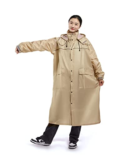 [Fipiifly] レインコート 自転車【通気性メッシュ・二重透明レインバイザー付き】 レインコート レディース 自転車 カッパ リュック対応 レインポンチョ メンズ 反射テープ ロング レインウェア 軽量 雨具 雨合羽 通勤通学 防風防水 男女兼用