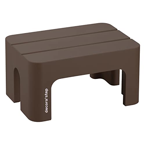 サンカ デコラステップ 踏み台 昇降ステップ台 ブラウン S 高さ20cm 広い足のせ部分と滑り止め加工 インテリアになじむ丸いフォルム 耐荷重100kg 軽量設計 子供 洗車台 足台 キッズ 室内 (幅39.5×奥行28×高さ20cm) DS-SBR