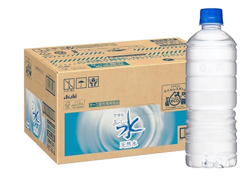 おいしい水 アサヒ飲料 天然水 ラベルレスボトル PET600ml×24本