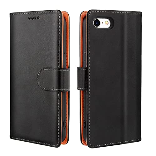 【J.DL直営店】 iPhone SE ケース 第2世代 第3世代 iPhone8 ケース iPhone7手帳型ケース iPhone se3 ケース手帳型 スマホケース 手帳型 携帯カバー PUレザー 耐衝撃 耐摩擦 全面保護 マグネット式 カード収納 スタンド機能 手触りが良い 人気 上質 4.7インチ対応（ブラック）