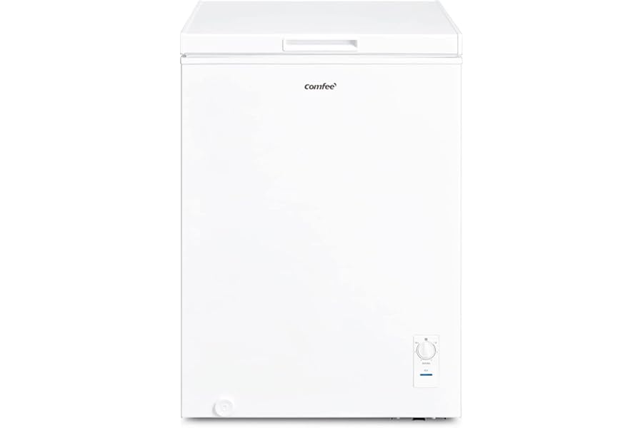 COMFEE' 冷凍庫 99L 小型 上開き 温度調節6段階 大容量冷凍 省エネ ストッカー 家庭用 RCC100WH(E) ホワイト