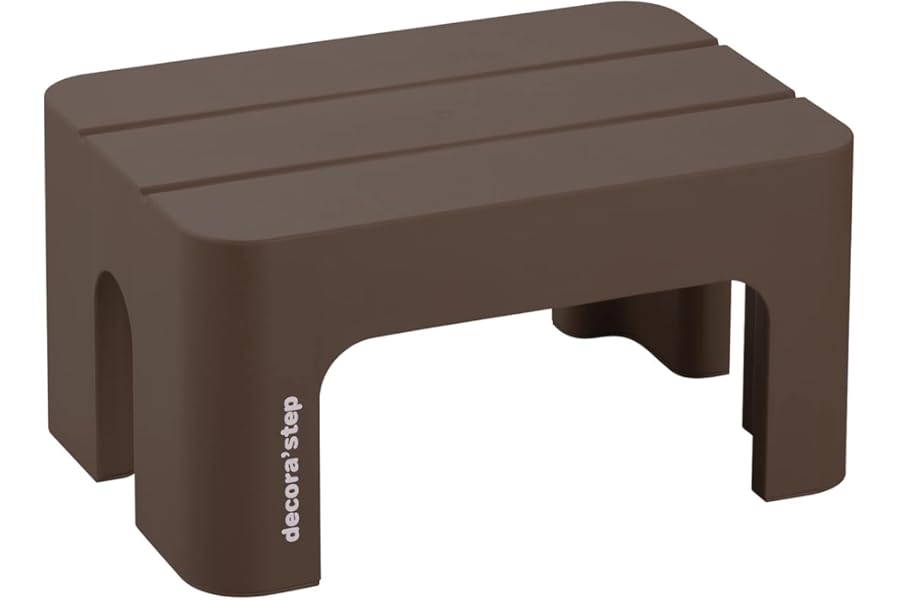 サンカ デコラステップ 踏み台 昇降ステップ台 ブラウン S 高さ20cm 広い足のせ部分と滑り止め加工 インテリアになじむ丸いフォルム 耐荷重100kg 軽量設計 子供 洗車台 足台 キッズ 室内 (幅39.5×奥行28×高さ20cm) DS-SBR