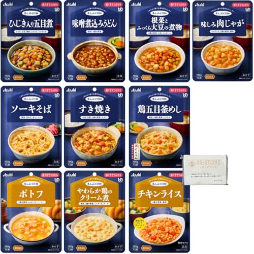 アサヒグループ食品 まんぷく日和 歯ぐきでつぶせる 10種セット 100g×10個 UDF区分2 やわらか食 レトルト 介護食 高齢者向け おかず 詰め合わせ