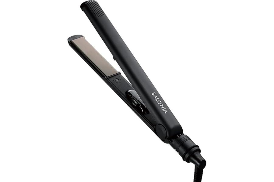 SALONIA サロニア ストレートアイロン ヘアアイロン 24mm ブラック SL-004SAB 【Amazon.co.jp限定】