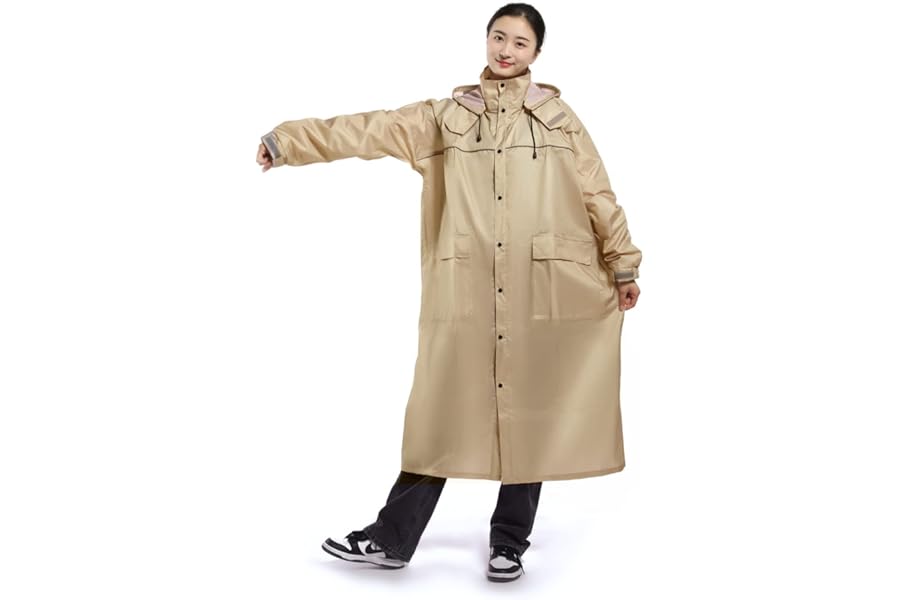 [Fipiifly] レインコート 自転車【通気性メッシュ・二重透明レインバイザー付き】 レインコート レディース 自転車 カッパ リュック対応 レインポンチョ メンズ 反射テープ ロング レインウェア 軽量 雨具 雨合羽 通勤通学 防風防水 男女兼用