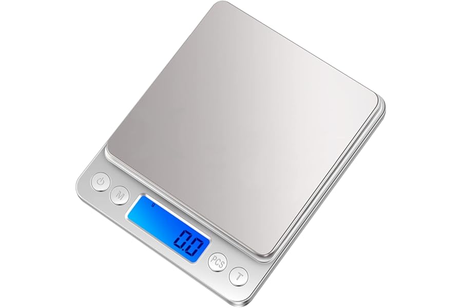 【Amazon限定ブランド】Imtykee デジタルスケール キッチンスケール 0.1g単位 電子スケール クッキングスケール 精密電子はかり 計量器 電子天秤 0.5gから3.0kgまで コンパクト 計量可能風袋引き機能 オートオフ機能 多用途超小型 シルバー