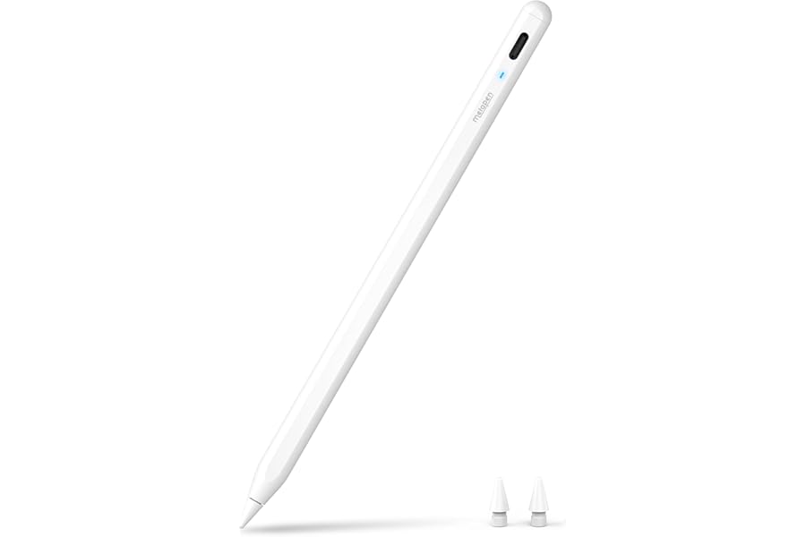 Metapen 超急速充電 アップルペンシル 傾き感知 磁気吸着機能対応 ペン 極細 超高感度 誤作動防止 軽量 耐摩 タッチペン 2018年以降iPad/iPad Pro/iPad air/iPad mini対応スタイラスペン（ホワイト）