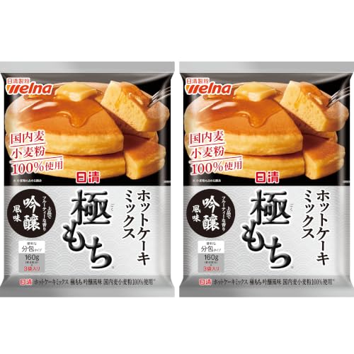 日清 ホットケーキミックス 極もち 吟醸風味 国内麦小麦粉100%使用 480g ×2個