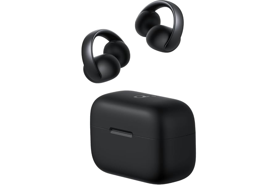 Anker Soundcore AeroClip（Bluetooth 5.4）【オープンイヤー型ワイヤレスイヤホン/イヤーカフ / IP55 防塵・防水規格 / 最大32時間再生 / マルチポイント接続】ミッドナイトブラック