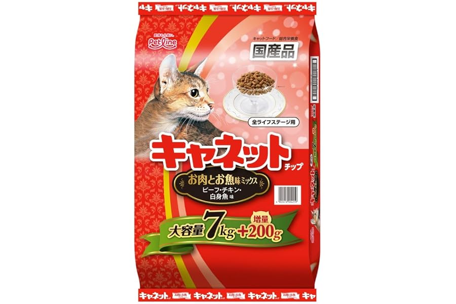 【大容量7.2kg】キャネットチップ お肉とお魚ミックス 猫用ドライフード まとめ買い 総合栄養食 国産