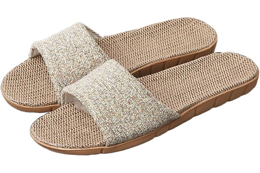 [Confis] スリッパ ルームシューズ 夏春 レディース メンズ サンダル 室内履き 麻 軽量 ギフト