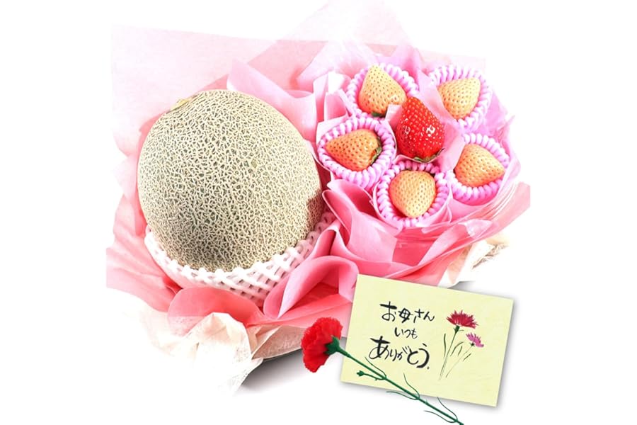 【11日以降の配送】遅れてごめんね 母の日 カーネーション 造花 付 メロン と 花咲く いちご セット アオキフルーツマイスター厳選 [カーネーション造花 メロン 紅白いちご] 果物ギフト 贈り物 プレゼント 果物詰め合わせ 母の日 mother's day mother 母の日のプレゼント くだもの 季節のフルーツ RC (5月10日着)