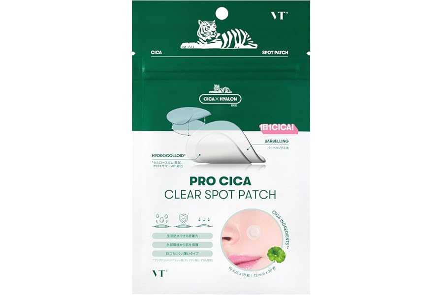 VTCOSMETICS(ブイティコスメテックス) VT スポットパッチ 3種 敏感肌 肌荒れスキンケア 毛穴ケア シート状美容液 (プロCICA クリア スポットパッチ)