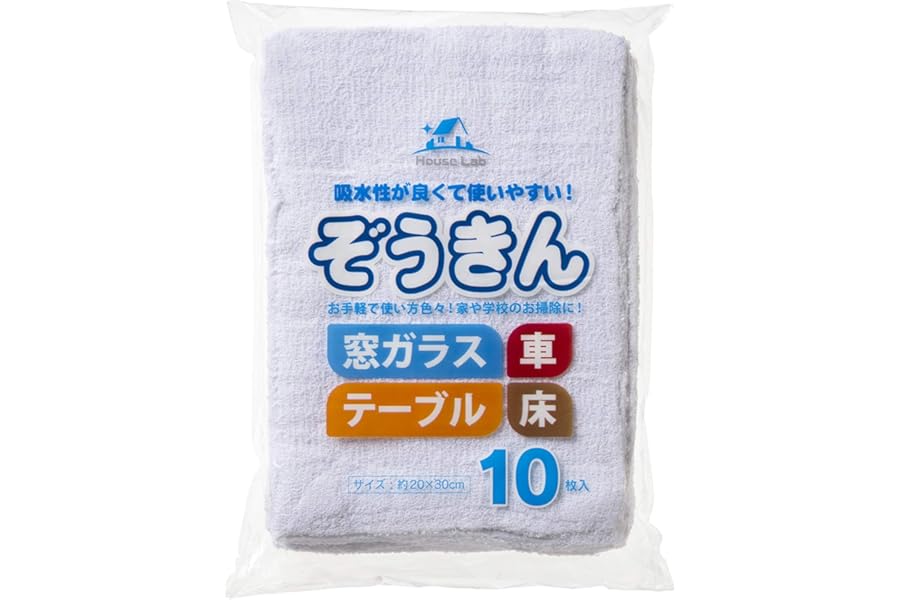 addgood(アドグッド) HouseLab(ハウスラボ) ぞうきん 10枚 ガラス用